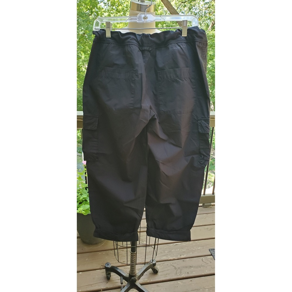 James Perse Standard Black Cargo Cropped Pants WPR1339 Size 3 Relaxed Drawstring - Picture 6 of 7